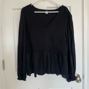 Black Peplum Old Navy Top